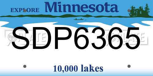 SDP6365 Minnesota License Plate