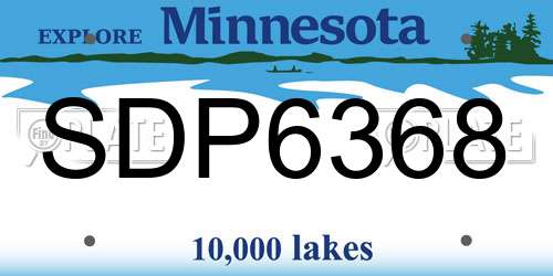 SDP6368 Minnesota License Plate