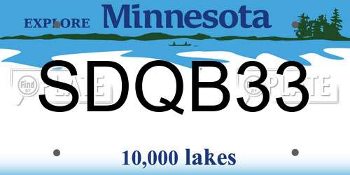 SDQB33 Minnesota License Plate