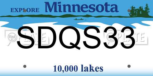 SDQS33 Minnesota License Plate