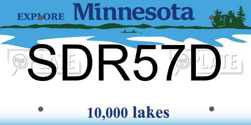 SDR57D Minnesota License Plate