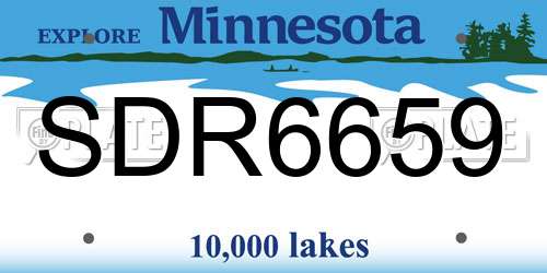 SDR6659 Minnesota License Plate