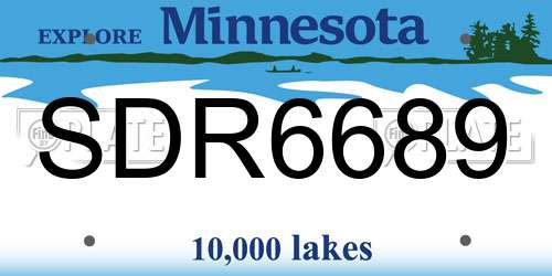 SDR6689 Minnesota License Plate
