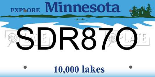 SDR87O Minnesota License Plate