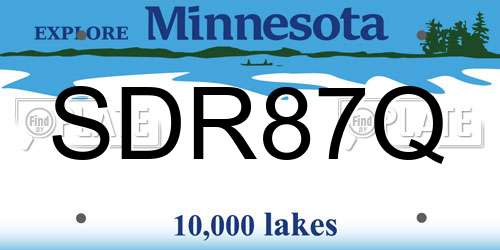 SDR87Q Minnesota License Plate