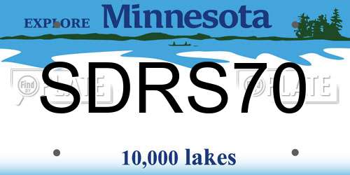 SDRS70 Minnesota License Plate