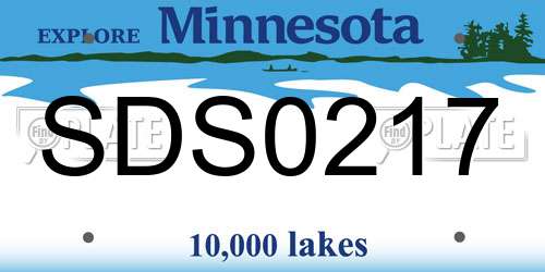 SDS0217 Minnesota License Plate
