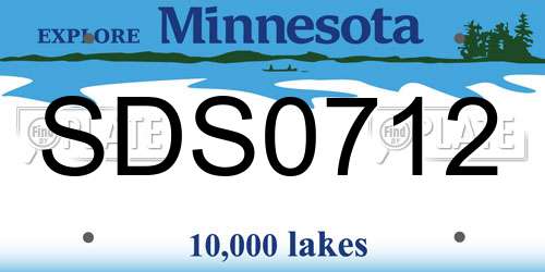 SDS0712 Minnesota License Plate
