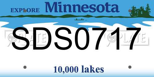 SDS0717 Minnesota License Plate