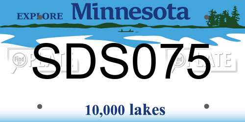 SDS075 Minnesota License Plate