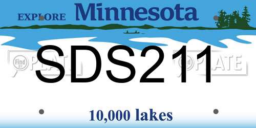 SDS211 Minnesota License Plate
