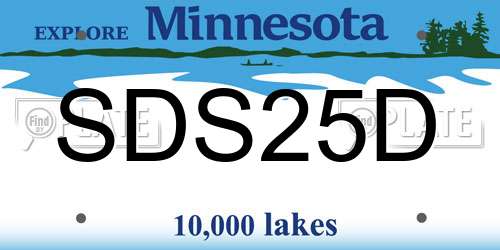 SDS25D Minnesota License Plate