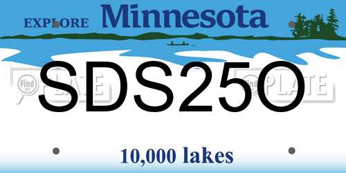 SDS25O Minnesota License Plate