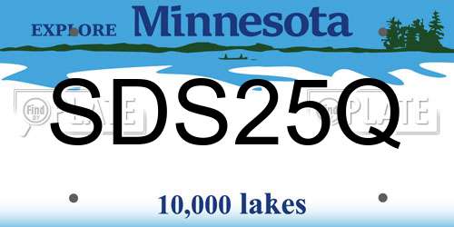 SDS25Q Minnesota License Plate