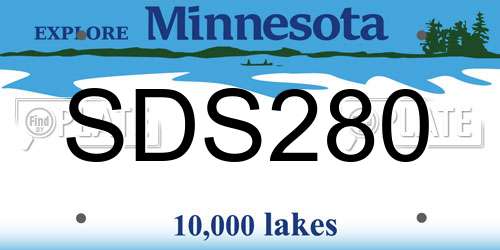 SDS280 Minnesota License Plate