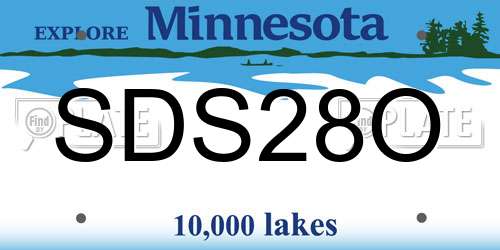 SDS28O Minnesota License Plate