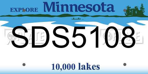 SDS5108 Minnesota License Plate