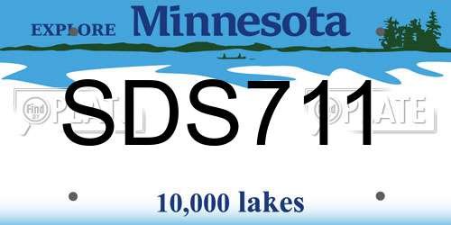 SDS711 Minnesota License Plate