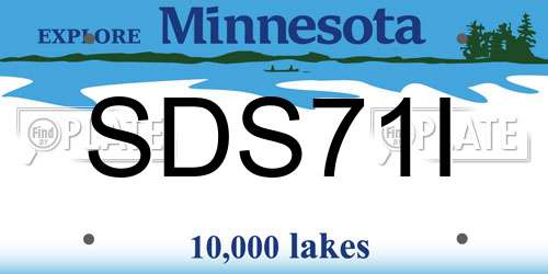 SDS71I Minnesota License Plate