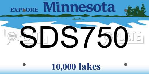 SDS750 Minnesota License Plate