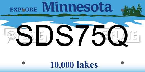 SDS75Q Minnesota License Plate