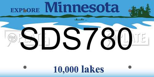 SDS780 Minnesota License Plate