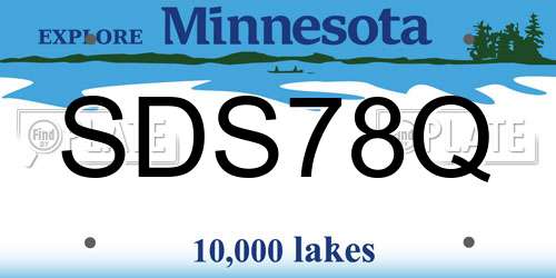 SDS78Q Minnesota License Plate