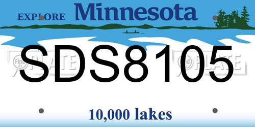 SDS8105 Minnesota License Plate