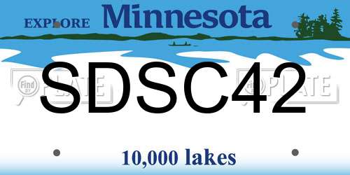 SDSC42 Minnesota License Plate