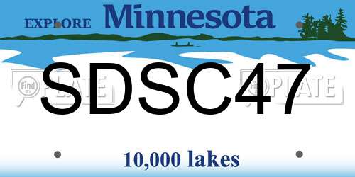 SDSC47 Minnesota License Plate