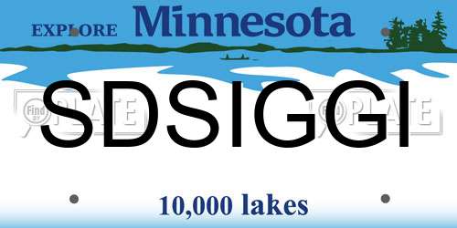 SDSIGGI Minnesota License Plate