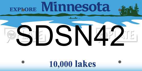 SDSN42 Minnesota License Plate