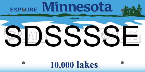 SDSSSSE Minnesota License Plate