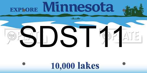 SDST11 Minnesota License Plate