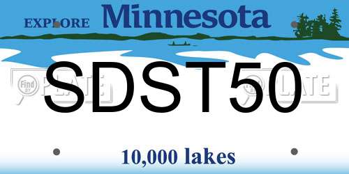 SDST50 Minnesota License Plate