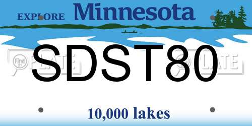 SDST80 Minnesota License Plate