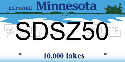 SDSZ50 Minnesota License Plate