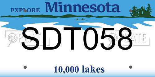 SDT058 Minnesota License Plate