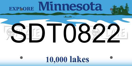 SDT0822 Minnesota License Plate