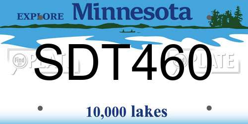 SDT460 Minnesota License Plate