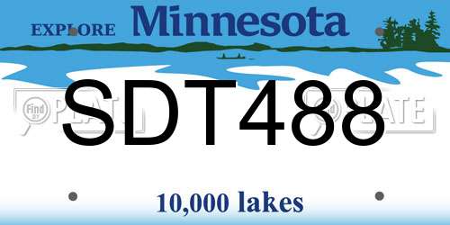 SDT488 Minnesota License Plate