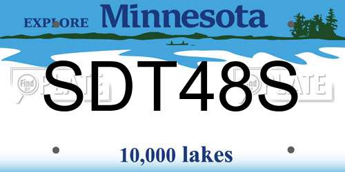 SDT48S Minnesota License Plate