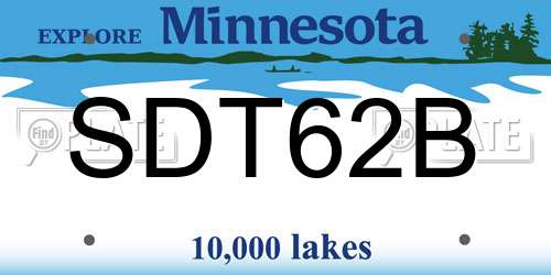 SDT62B Minnesota License Plate