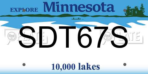 SDT67S Minnesota License Plate