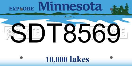 SDT8569 Minnesota License Plate
