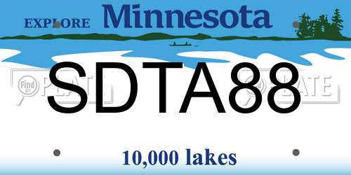 SDTA88 Minnesota License Plate