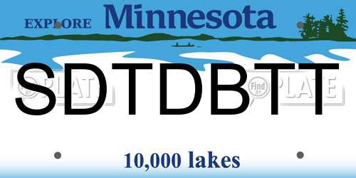 SDTDBTT Minnesota License Plate