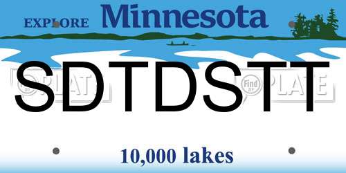 SDTDSTT Minnesota License Plate