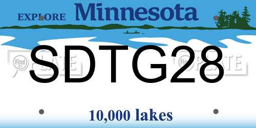 SDTG28 Minnesota License Plate