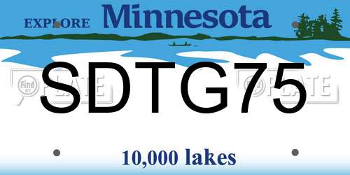 SDTG75 Minnesota License Plate